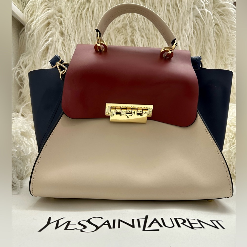 ZAC POSEN EARTHA TOP HANDLE TRAPEZE TRICOLOR BAG
